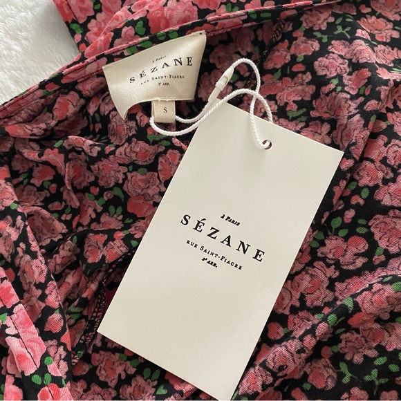 SÉZANE Luce Dress Solidarity Creation Pink Floral Organic Cotton NWT - Picture 6 of 9
